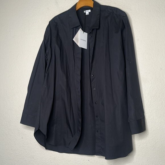 NWT Cuyana Poplin Oversized Shirt Black Size Large Minimalist Corpcore Capsule - Picture 5 of 7